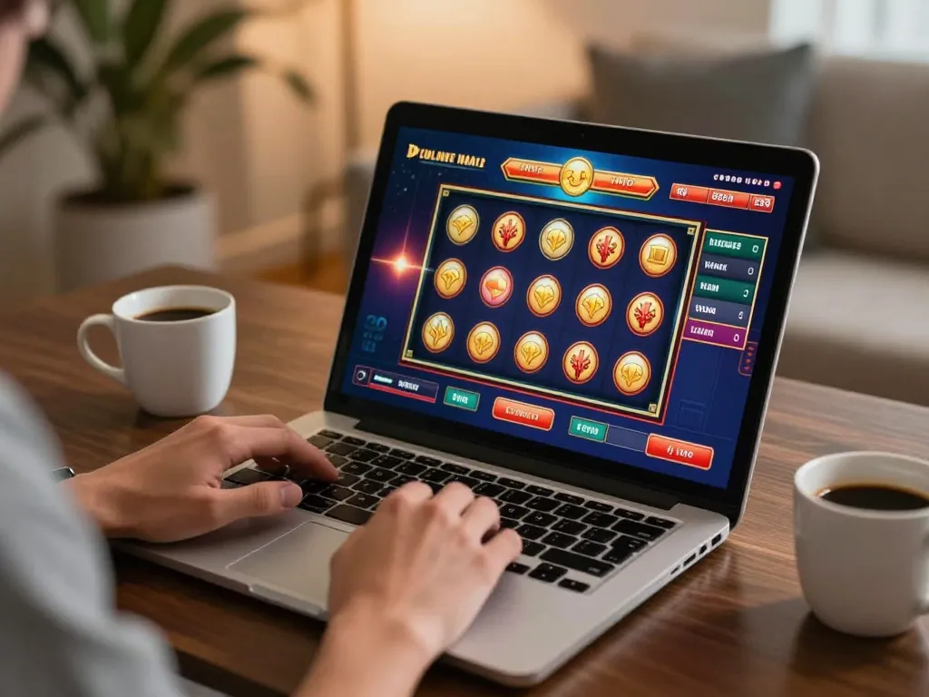 Engaged in strategic gameplay on redefinedelegance's online casino platform, showcasing thrilling slot action.