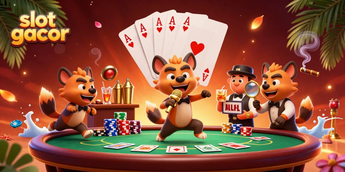 Engage in thrilling slot gacor action featuring hyena characters in a vibrant casino scene.