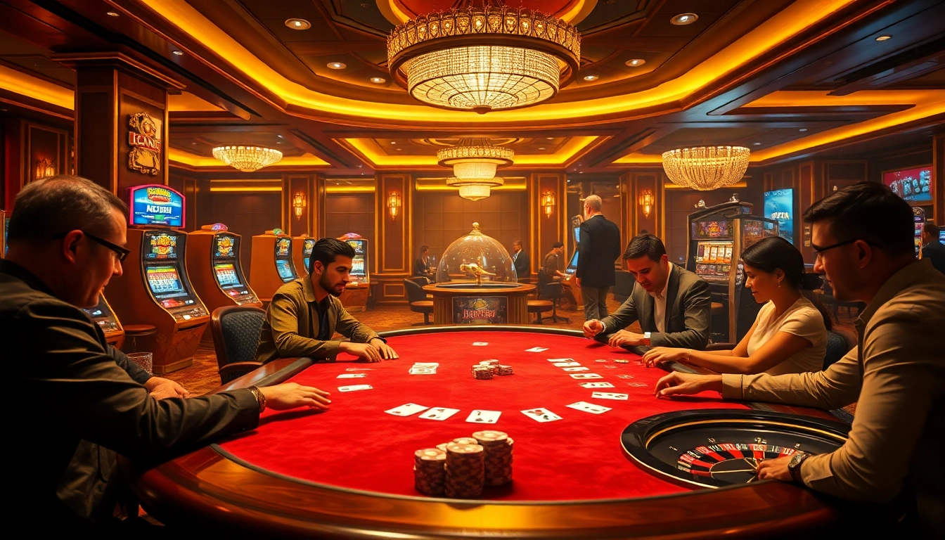 Engage in high-stakes poker at KJC's luxurious casino, surrounded by excitement and elegance.