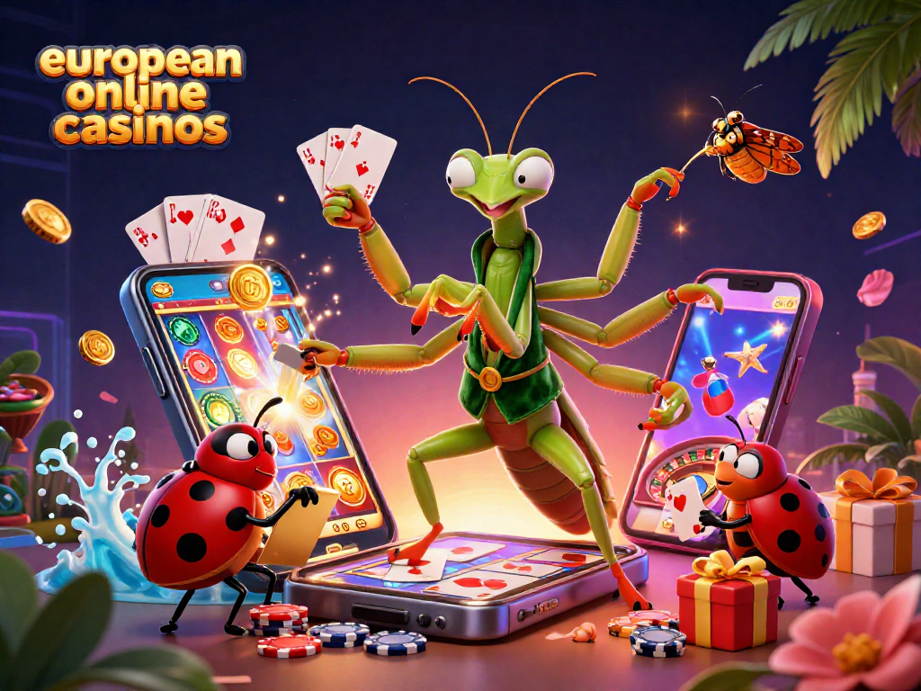 Experience the thrill of european online casinos with a vibrant 3D casino scene, showcasing excitement and luxury.
