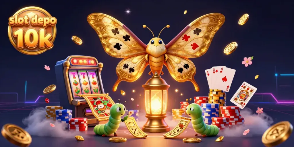 Menangkan jackpot dengan slot depo 10k melalui ilustrasi menakjubkan dari kupu-kupu atlas kartun 3D.