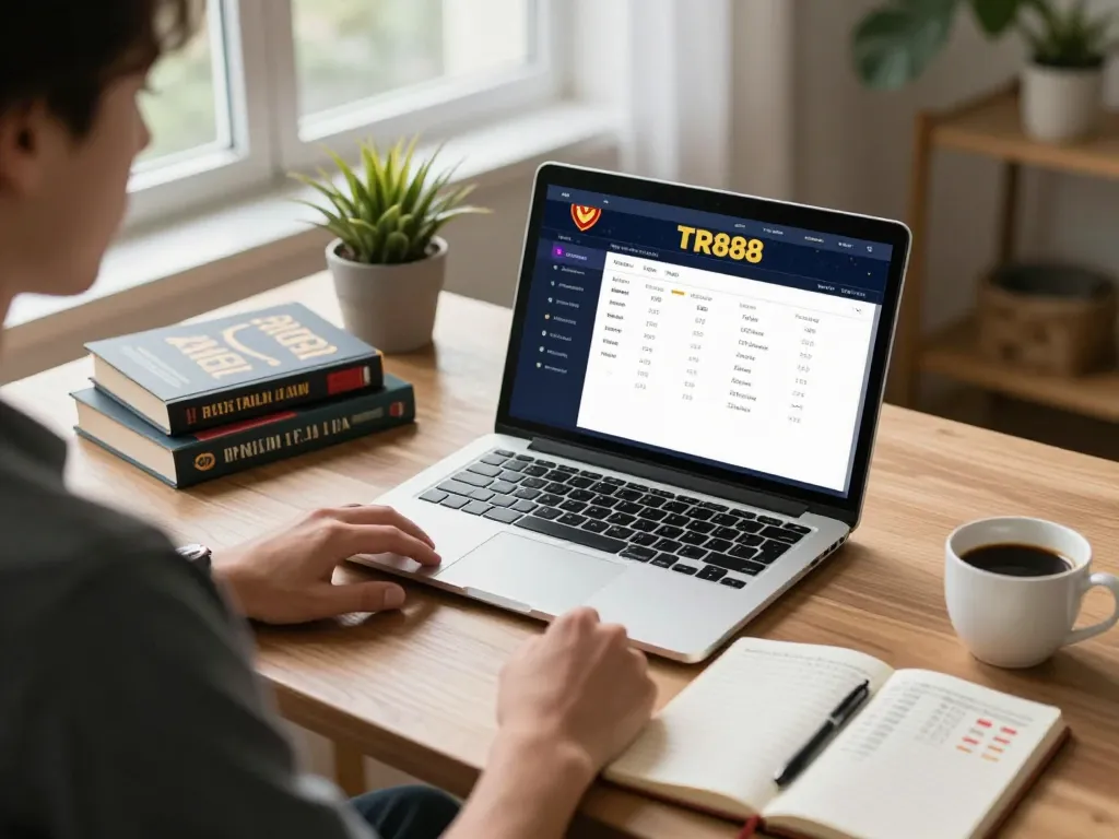 Engaging online betting experience at TR888 with a player analyzing strategies and enjoying a casual atmosphere.