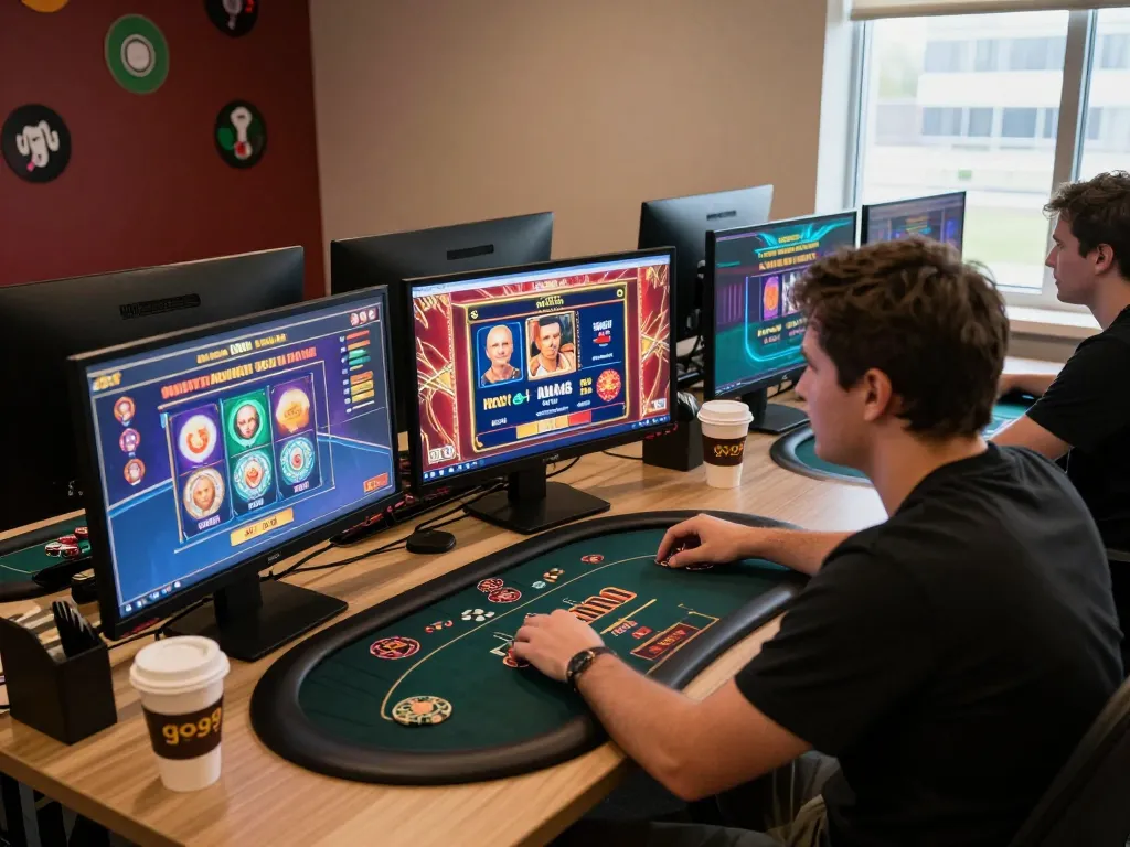 Engaging online gaming session with go99, showcasing multiple casino games and a focused player