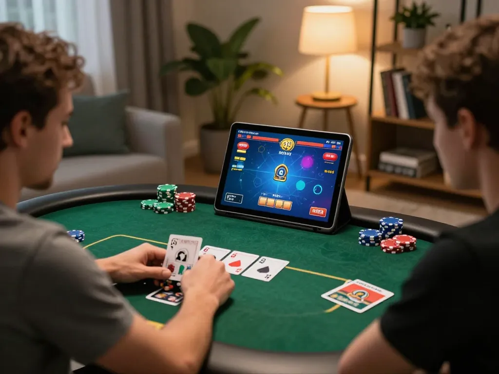 Engaging online poker setup showcasing Alternatif Dewapoker interface during a strategic gameplay session