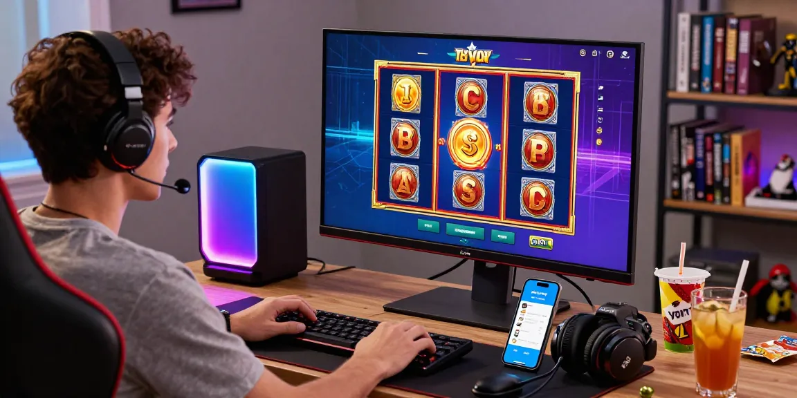 Player enjoying bonus buy slots on a vibrant gaming setup with dynamic graphics and immersive atmosphere