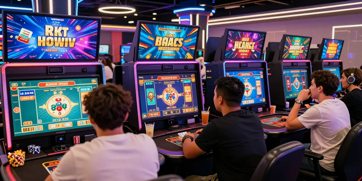 Players enjoying thrilling credit card casinos at vibrant gaming stations with exciting games and promotions