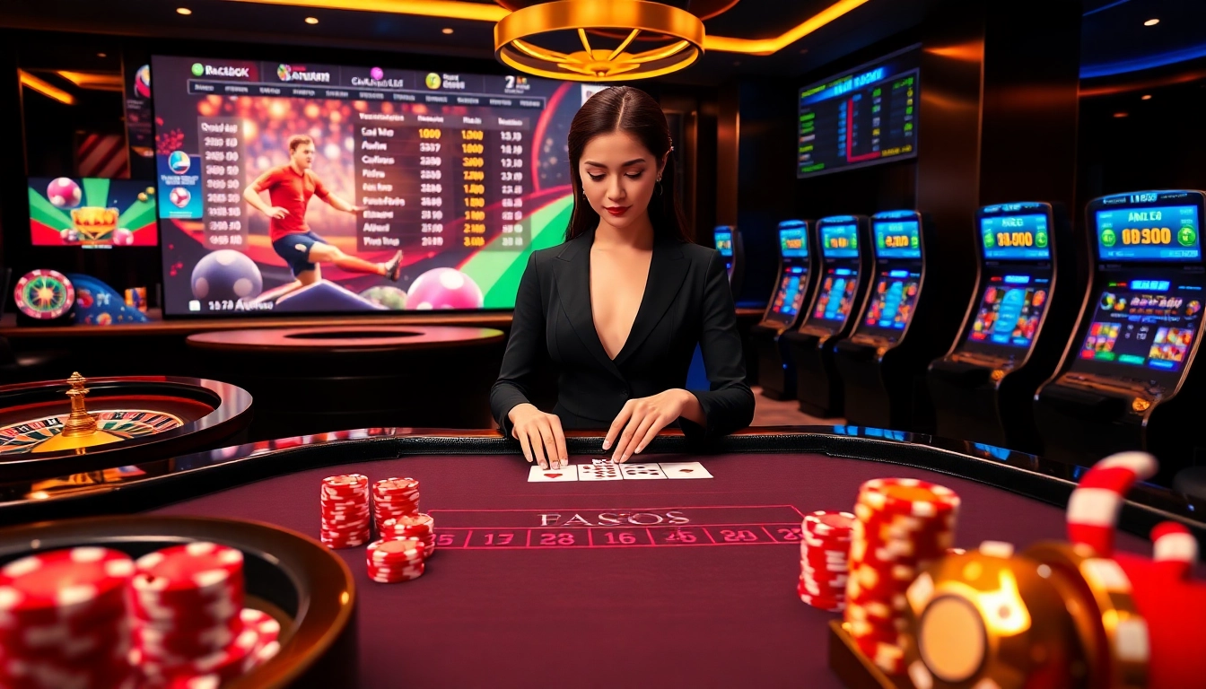 Dealer expertly dealing cards at a Nhà cái uy tín hàng đầu châu Á live casino table with vibrant betting chips