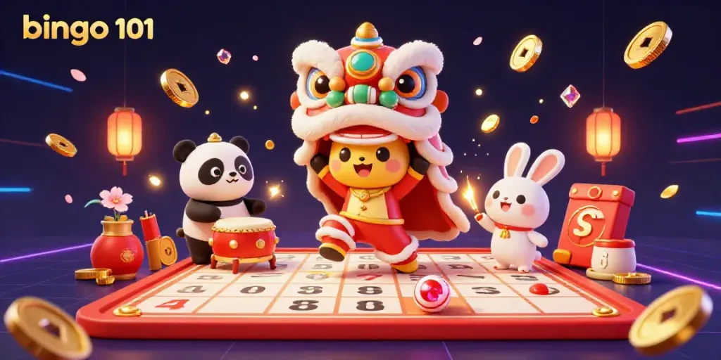 Experience the thrill of bingo 101 with our engaging 3D animated illustration showcasing dynamic gameplay and exciting characters.