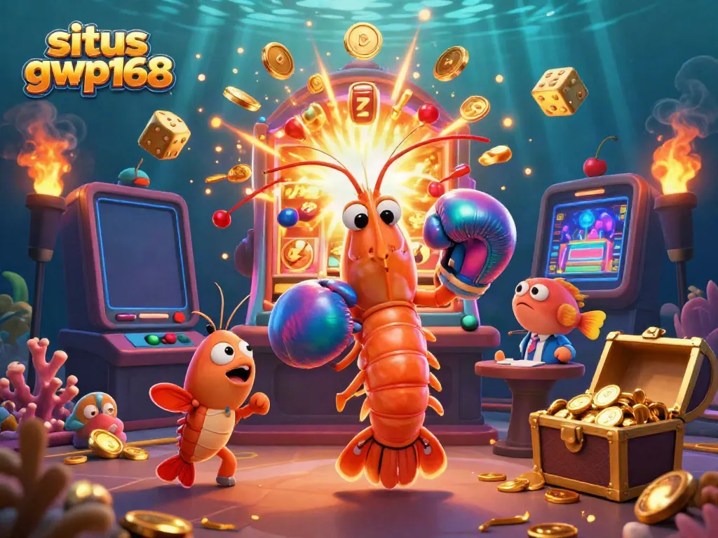 Menangkan jackpot di situs gwp168 dengan ilustrasi 3D yang kaya dan penuh warna, menampilkan karakter unik dan elemen kasino.