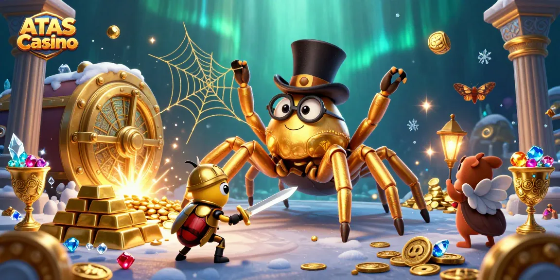 Engage with ATAS Casino's vibrant gaming world, featuring whimsical characters and rich casino elements.