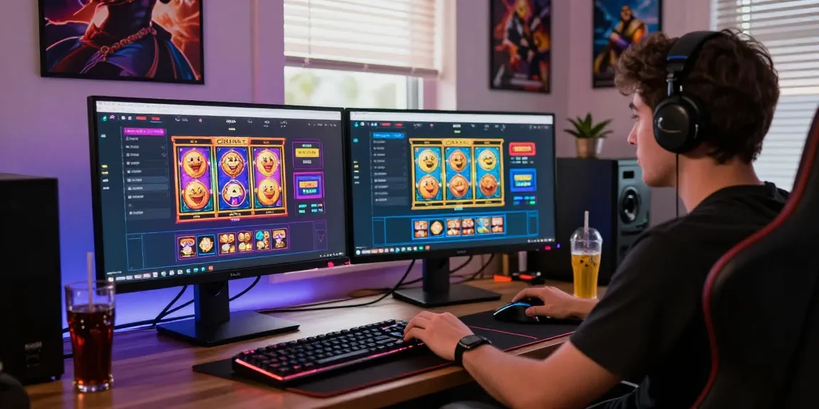 Player accessing cika4d login on dual monitors with vibrant gaming interface