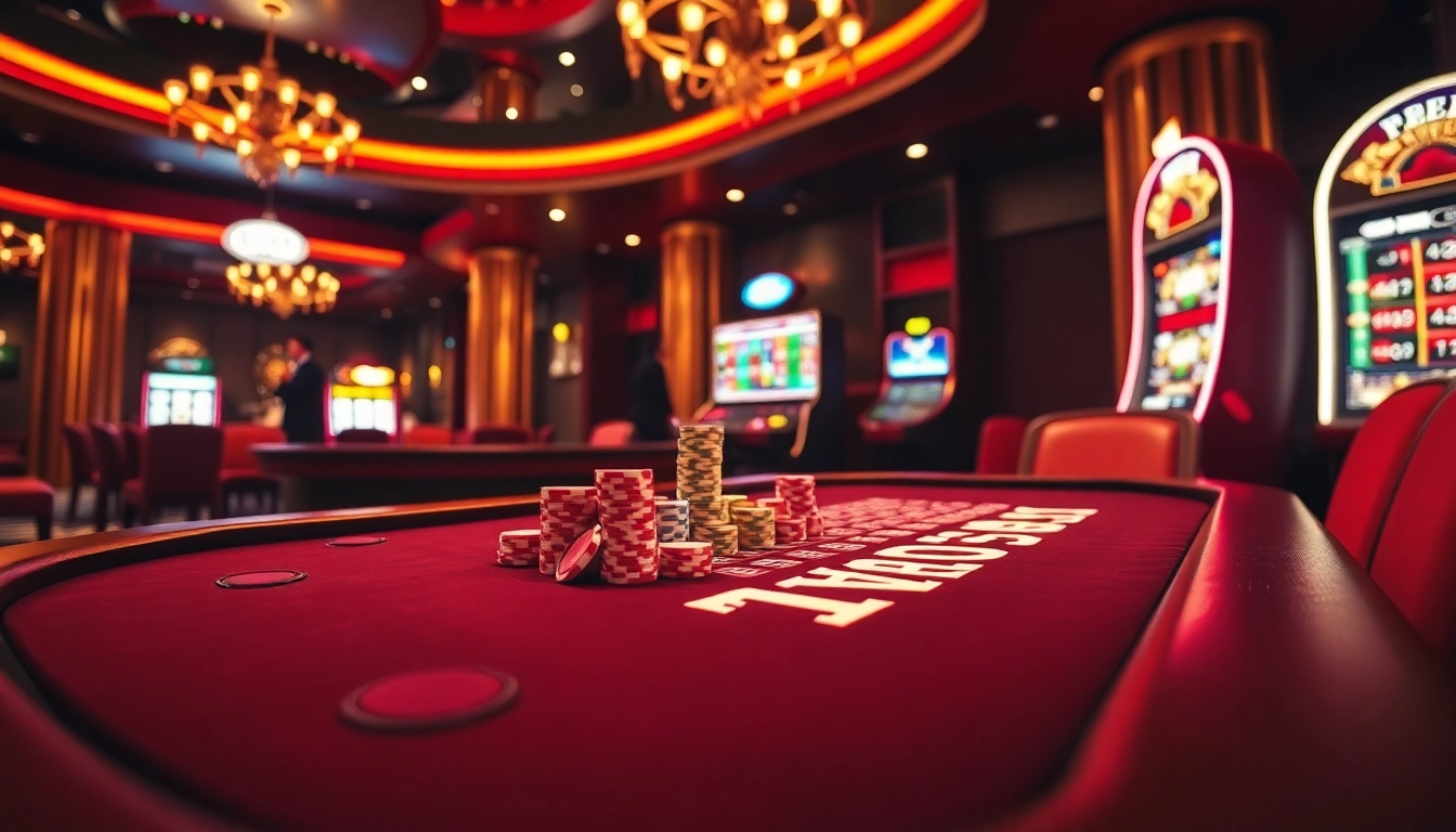 Play poker at a luxury FEBET casino table filled with chips and cards, capturing the excitement of gambling.