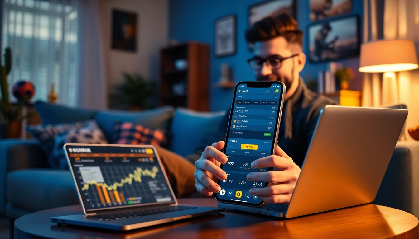 Interactive Ho88 betting platform showcased on a smartphone in a warm living room setting.