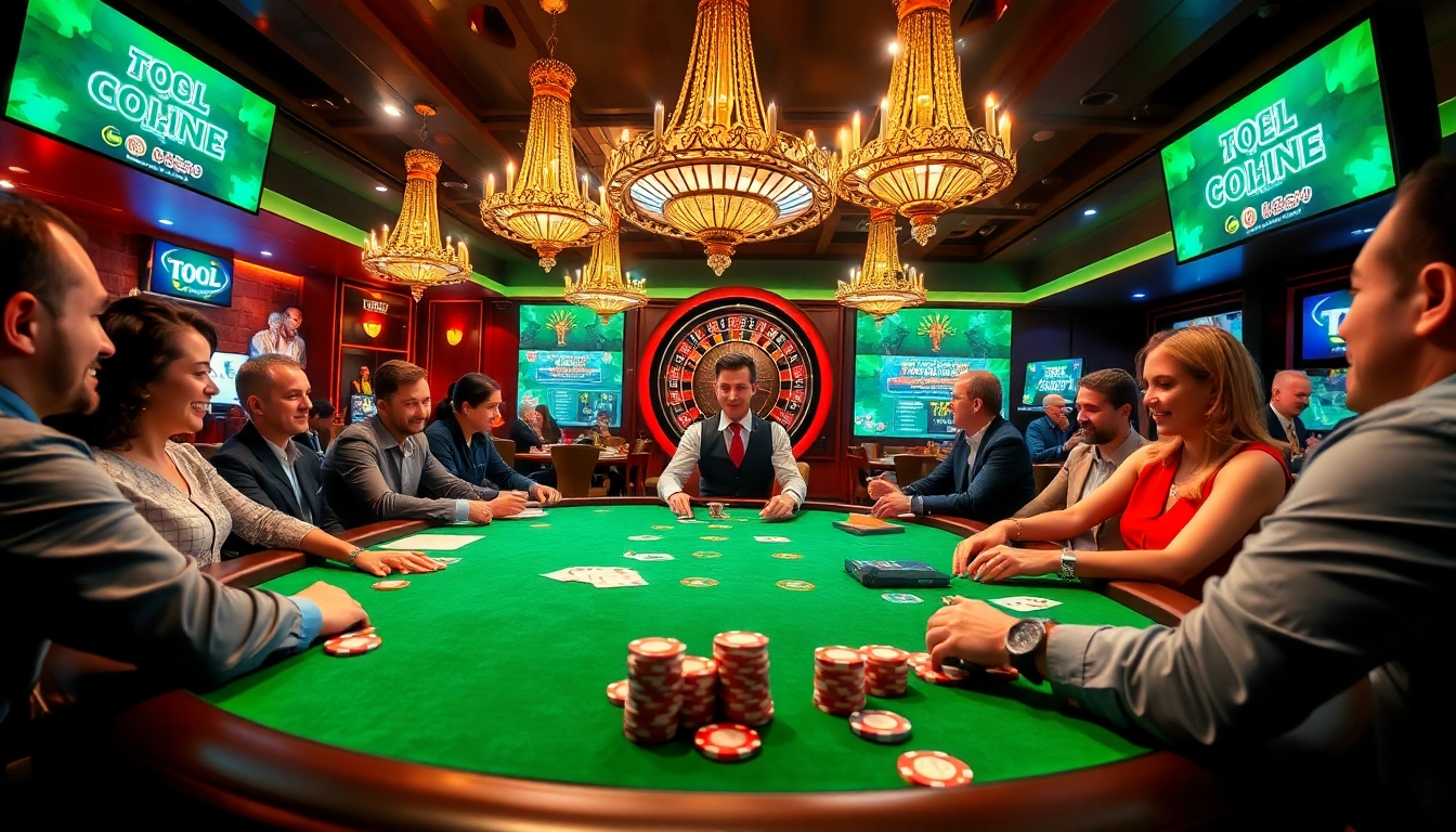 Engaging scene at a poker table with Tool xo so sieu toc highlighting the excitement of casino gaming.