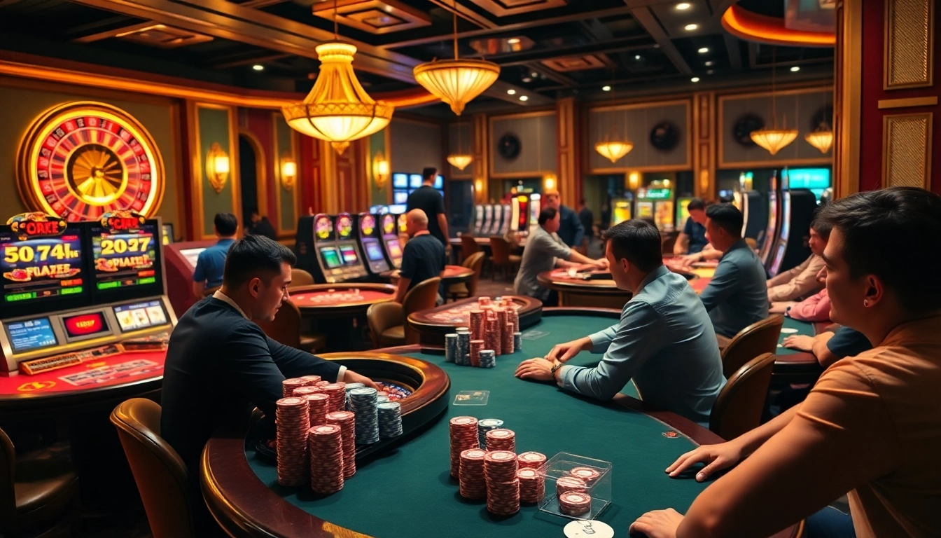 Engaging casino atmosphere with players enjoying C168 gaming tables and high-stakes action.