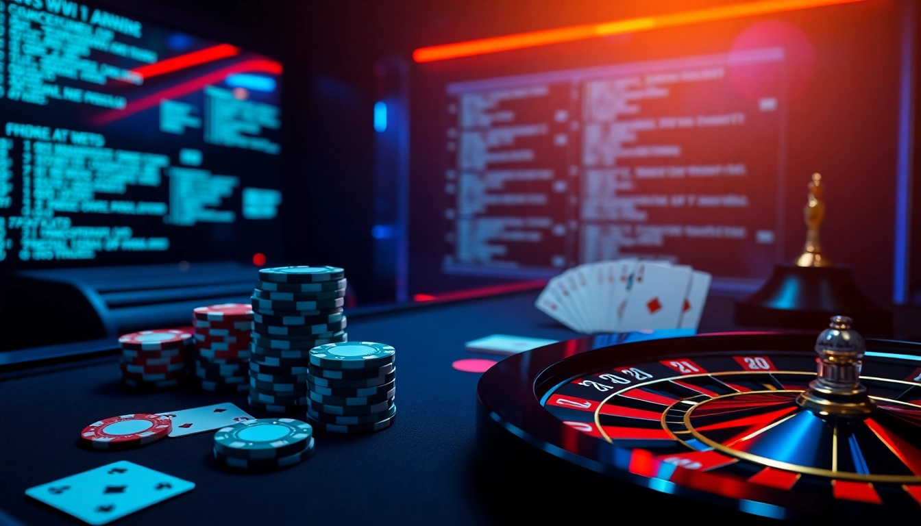 Immerse yourself in dark web gambling excitement with hidden wiki elements, poker chips, and roulette.