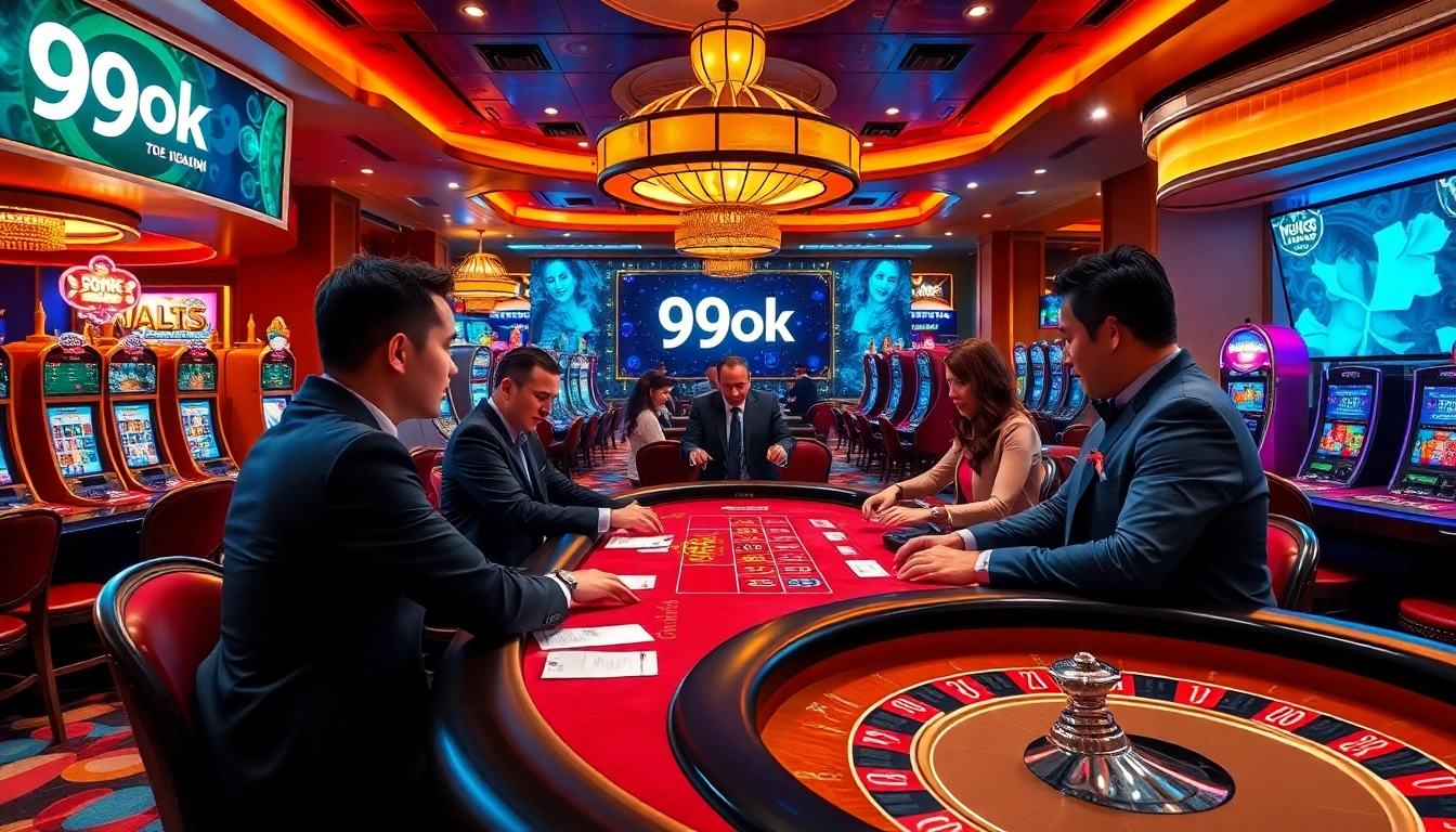 Experience the excitement of casino gaming at 99ok with vibrant tables and high-stakes action.