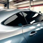 Enhance your vehicle with a window tint gift card featuring sleek tinted car windows in a professional studio.