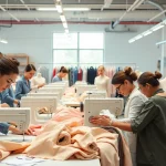 Showcasing clothing manufacturers for startups in a vibrant workshop setting.