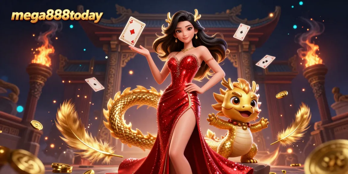 Engage with mega888today for thrilling gaming experiences featuring an elegant Asian character and vibrant casino elements.
